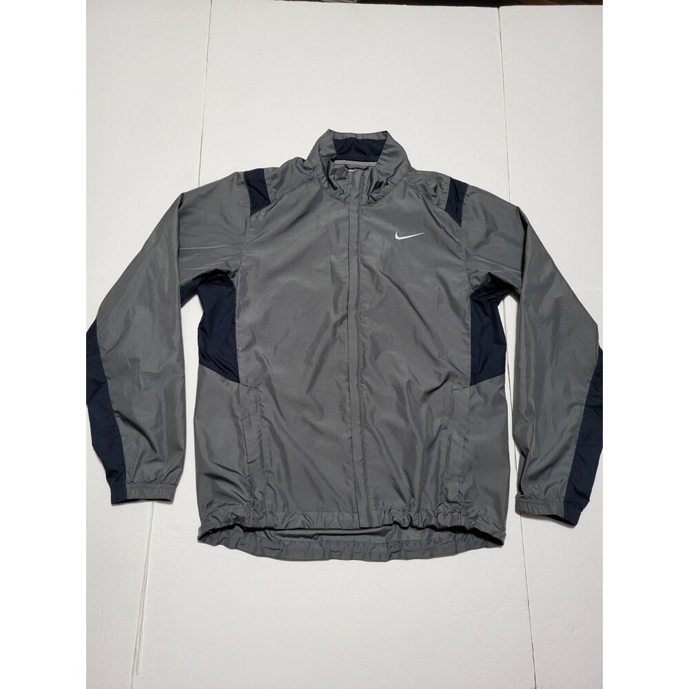 (#19) Nike Gray Black Windbreaker Track Full Zip Jacket Size Unisex Small